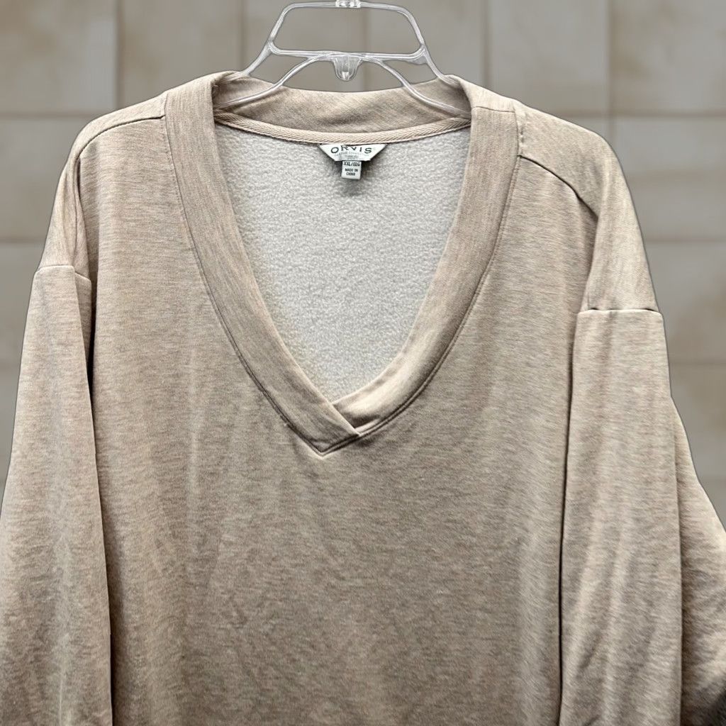 Orvis VINTAGE Orvis Sweater Womens 2XL Brown V-Neck Knit Pullover Long Sleeve Casual Womens 80s 90s American Size XXL / US 16-18 / IT 52-54 - 1 Thumbnail