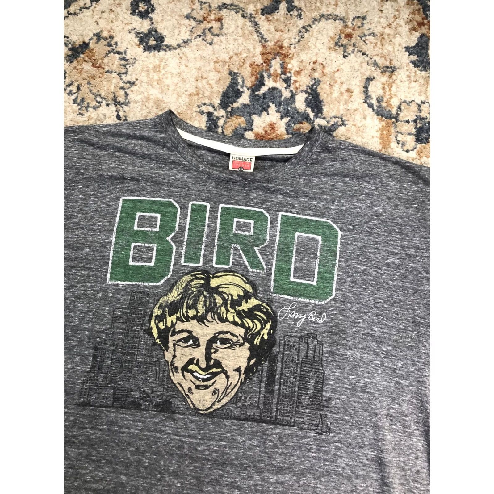Vintage Homage Bird Shirt Mens 2XL Gray Short Sleeve Graphic Tee Basketball Made USA Size US XXL / EU 58 / 5 - 6 Thumbnail
