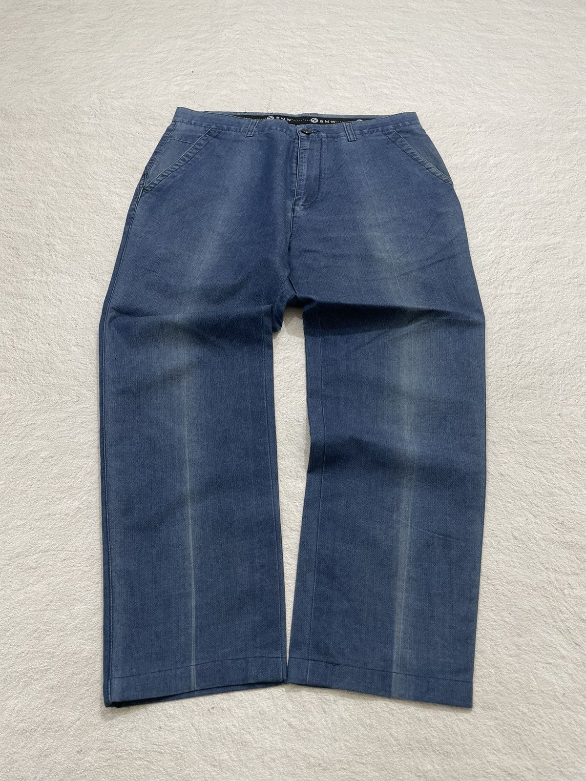 Japanese Brand BMW Blue Jeans Fading Lane Vintage Size US 31 - 1 Thumbnail
