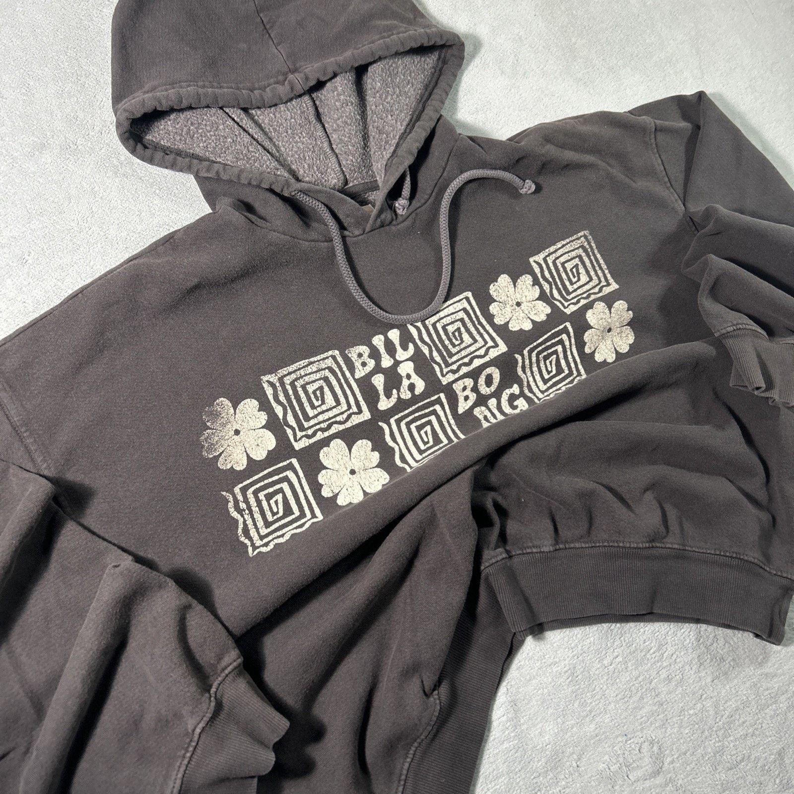 Billabong Billabong Crop Hoodie Womens Medium Big Loose Grunge Floral Size M / US 6-8 / IT 42-44 - 5 Thumbnail
