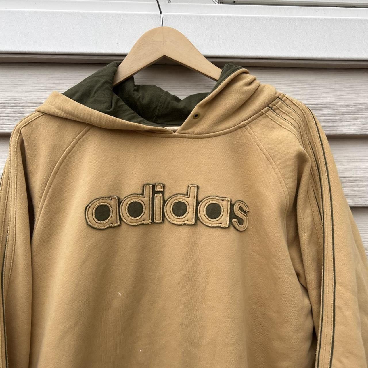 Adidas × Vintage 2005 Adidas spell out embroidered tan hoodie Size US S / EU 44-46 / 1 - 3 Thumbnail