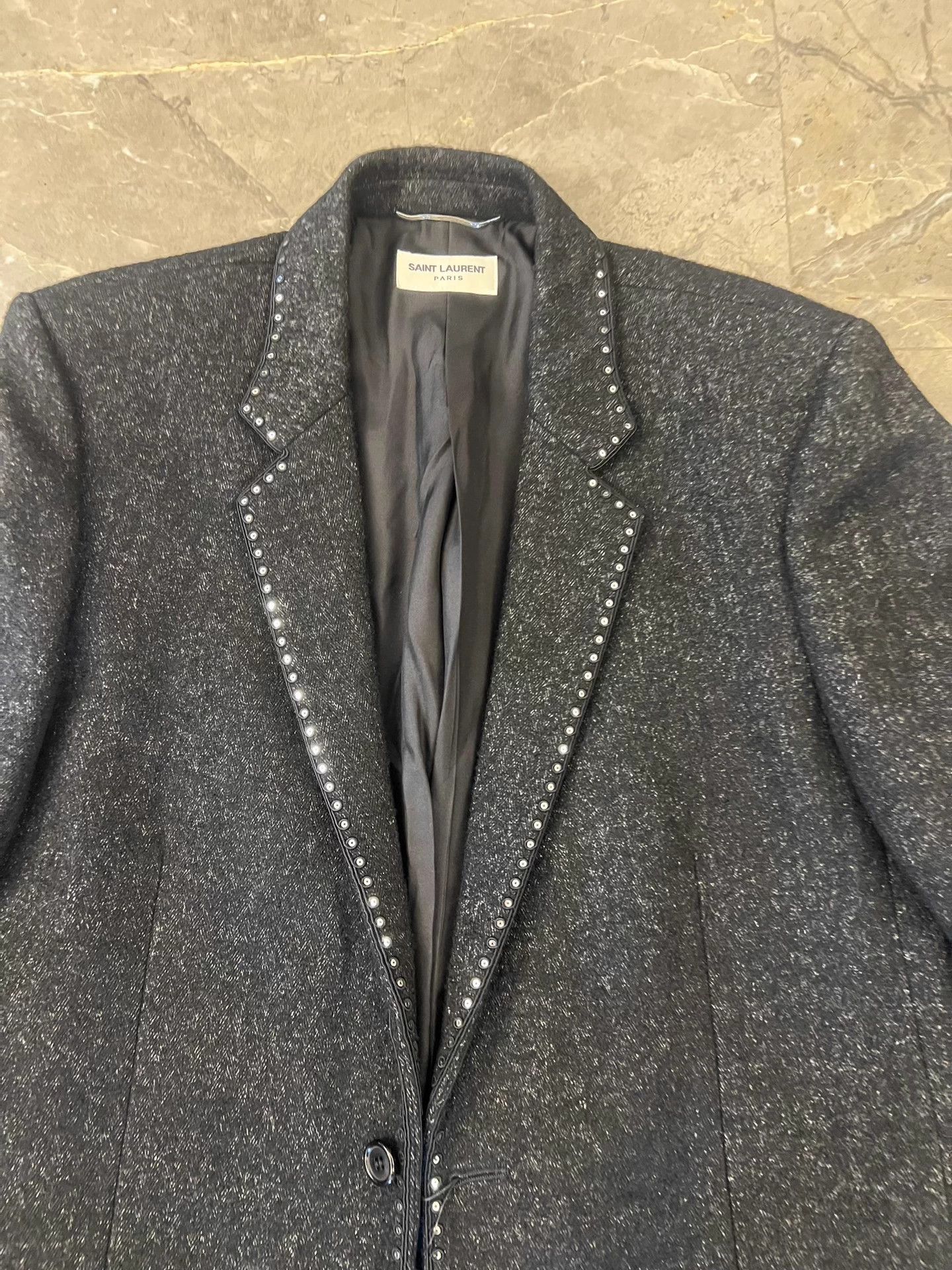 Saint Laurent Paris Saint Laurent SLP beaded sequined wool blazer men's 48 Size 48S - 6 Thumbnail