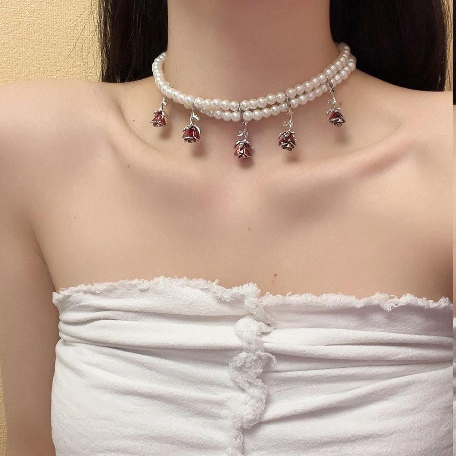 Jewelry Rose Layered Pearl Necklace Size ONE SIZE - 4 Thumbnail