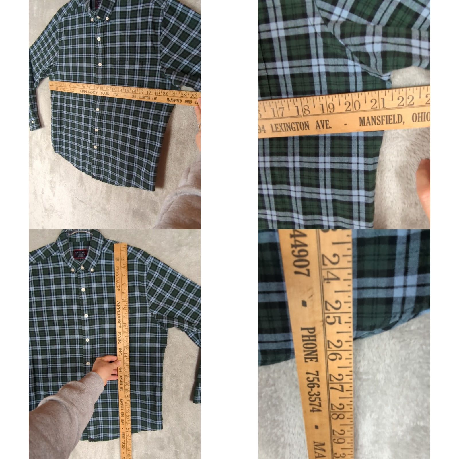 UNTUCKit UNTUCKit Shirt Mens M Casual Pocket Button-Down Plaid Blue Green Long Sleeve Size US M / EU 48-50 / 2 - 8 Thumbnail