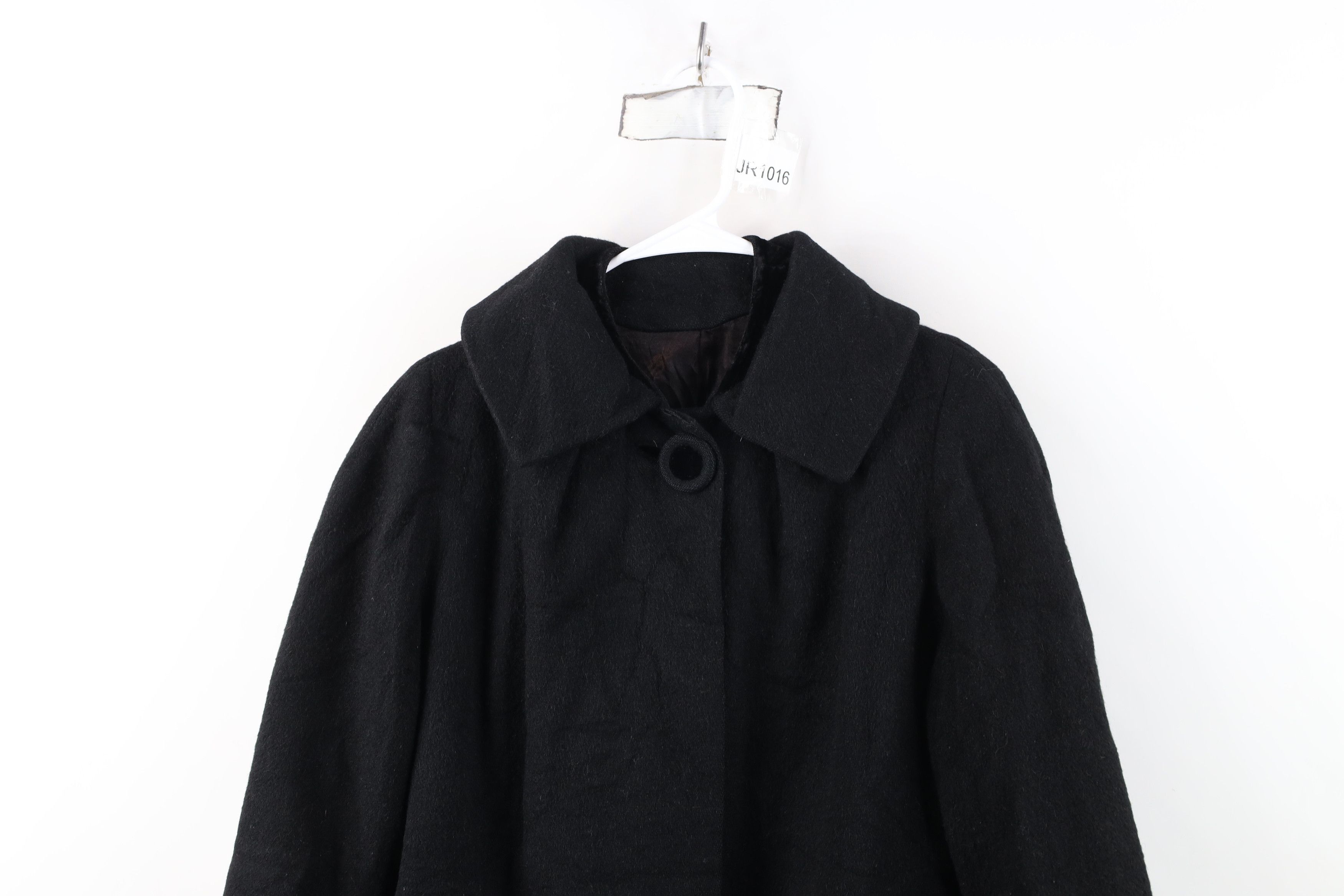 Vintage Vintage 40s 50s Big Button Collared Coat Jacket Black USA Size L / US 10 / IT 46 - 2 Thumbnail