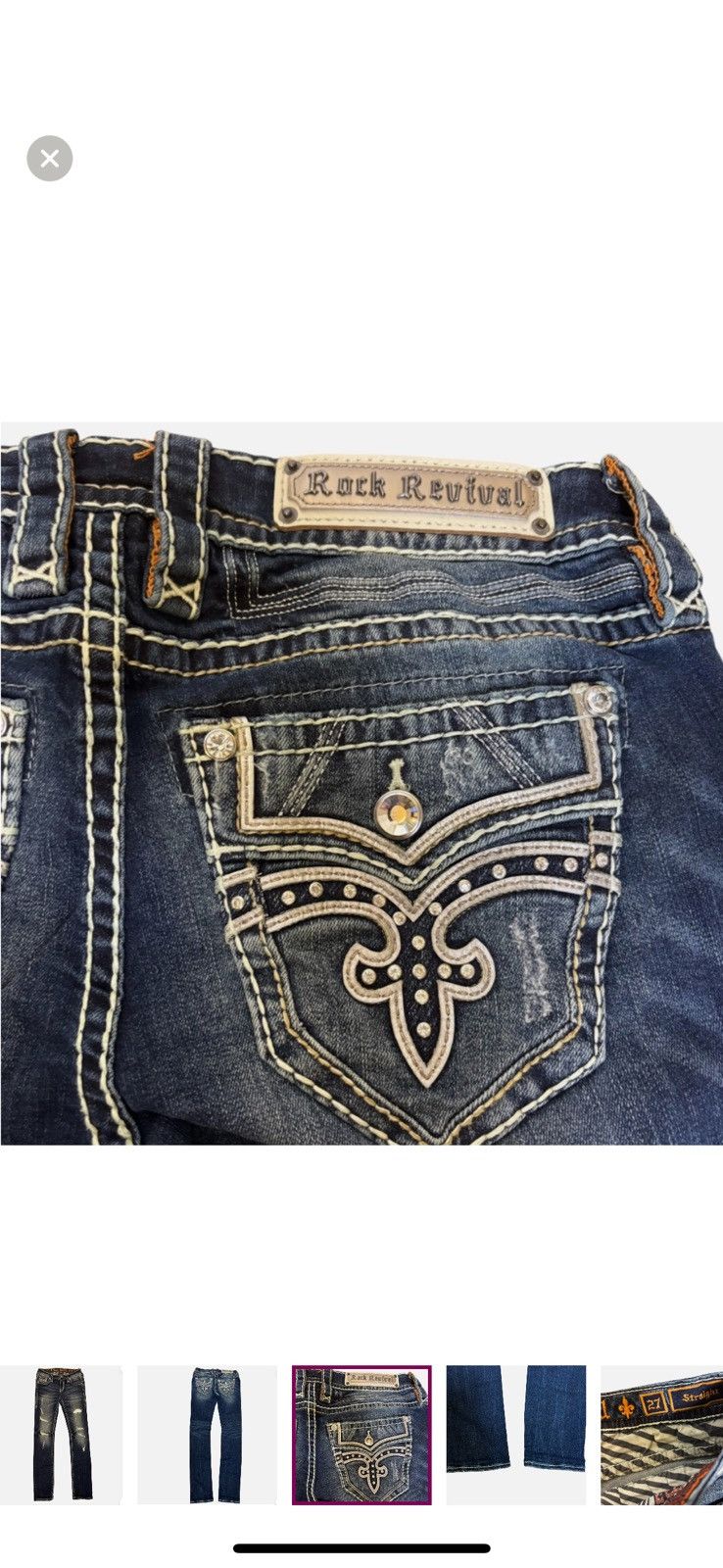 Rock Revival Rock Revival Priya Women's 27 Embellished Stretch Jeans Size 27" / US 4 / IT 40 - 6 Thumbnail