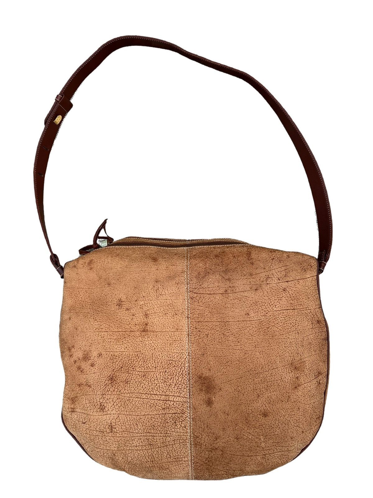 Leather Vintage LLADRO Stains Patina Huge Leather Bag Size ONE SIZE - 5 Thumbnail