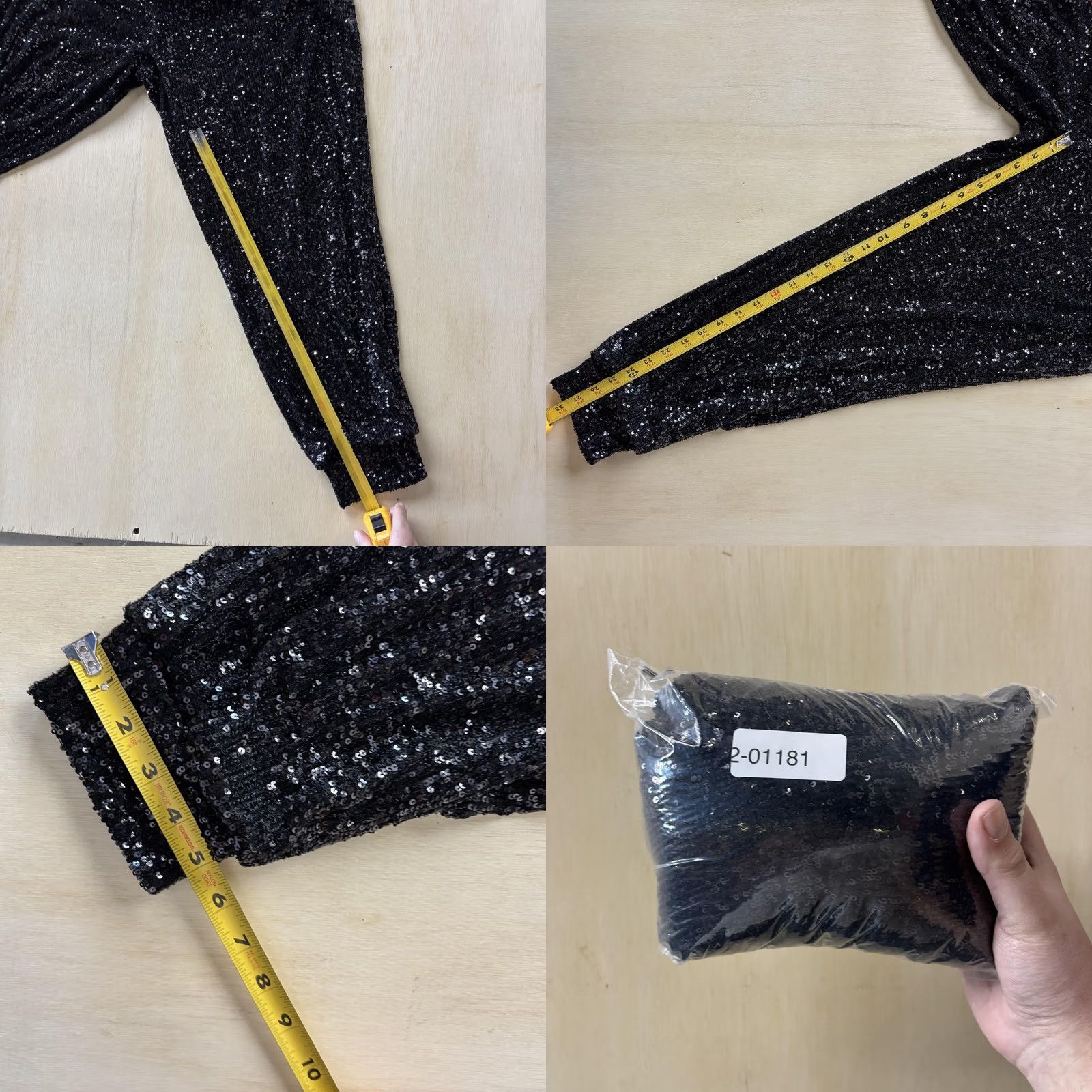 Vintage Cable & Gauge Pants Womens XL Black Sequin Jogger Elastic Waist Lined Party Pajama Size 40" / US 18 - 8 Thumbnail