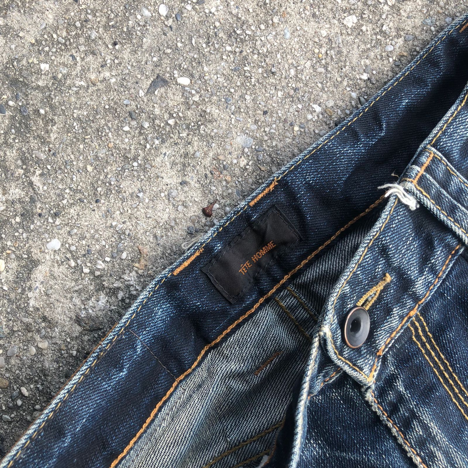 Tete Homme Tete Homme Distressed Flared Jeans Size US 31 - 10 Thumbnail