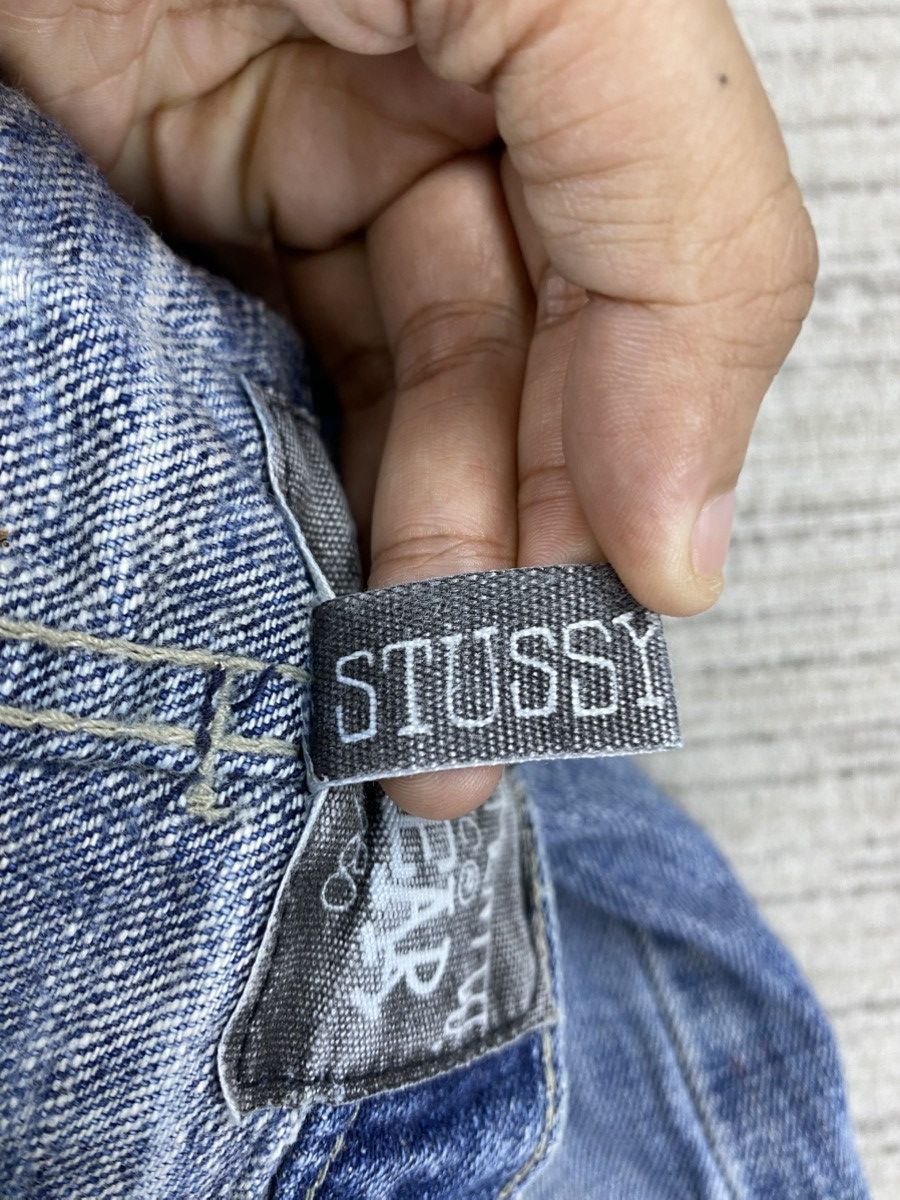 Stussy × Vintage Vintage 90s Stussy Garment Distressed Denim Jeans Size US 27 - 18 Thumbnail