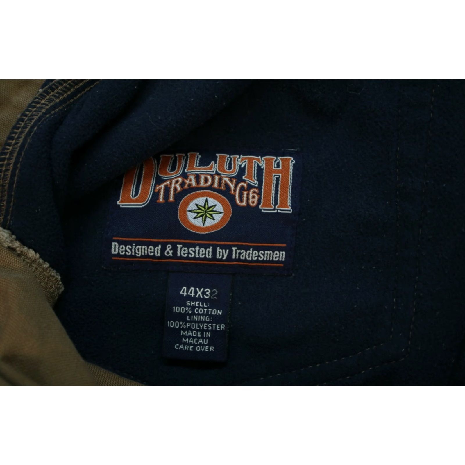Duluth Trading Company Duluth Trading Co Mens Lined High Rise Cotton Khaki Tan Jeans Size 44x32 Size US 44 / EU 60 - 7 Thumbnail