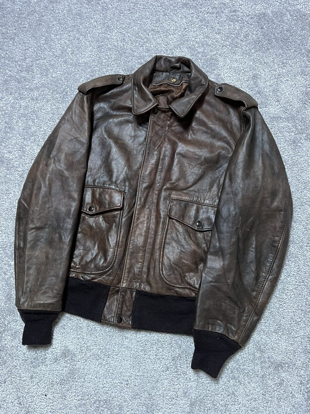 Avirex Vintage Schott Leather Flight Bomber Jacket Size M Size US M / EU 48-50 / 2 - 3 Thumbnail