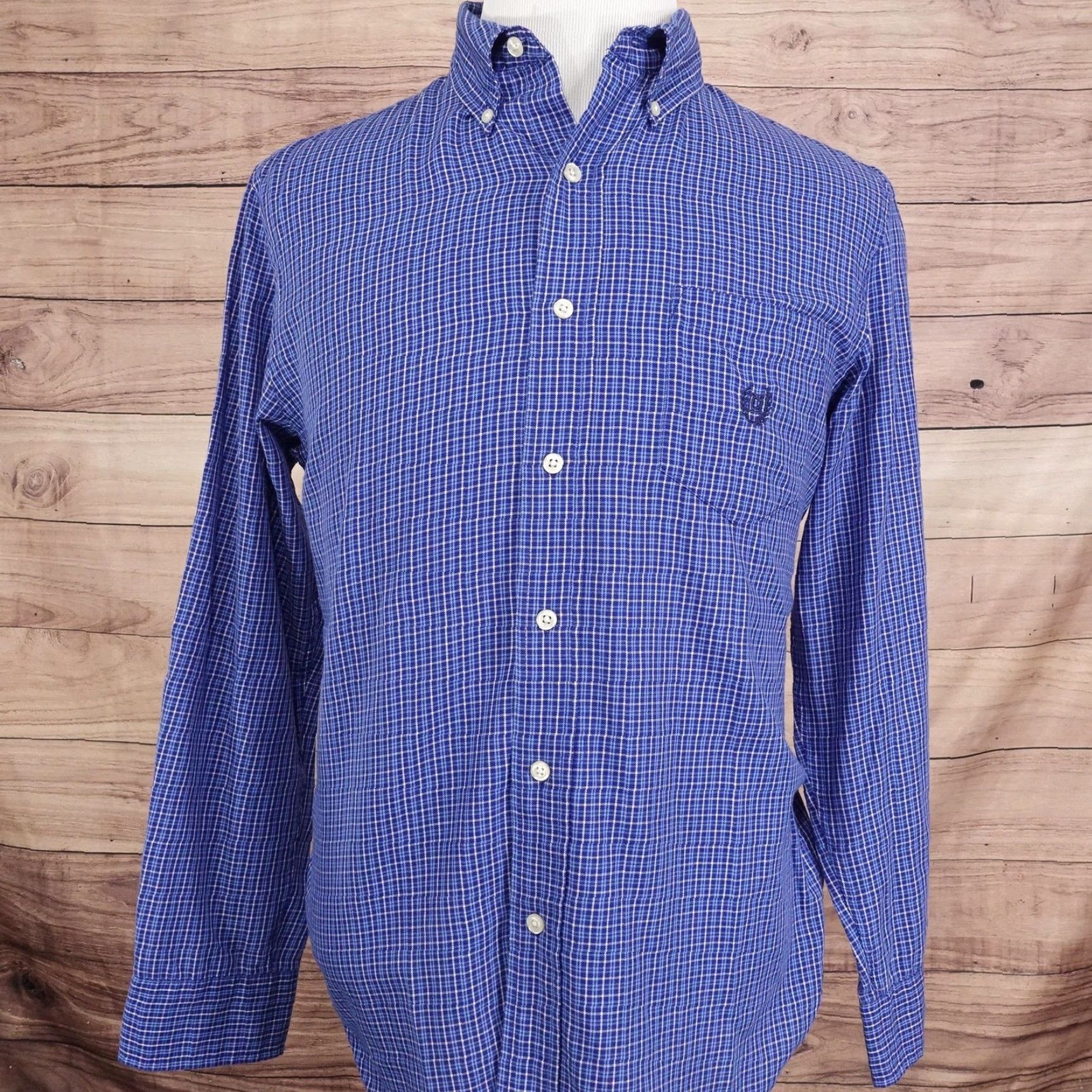 Chaps Chaps Shirt Mens Medium Blue Check Long Sleeve Button-Down Collar Crest Logo Casual Size US M / EU 48-50 / 2 - 3 Thumbnail