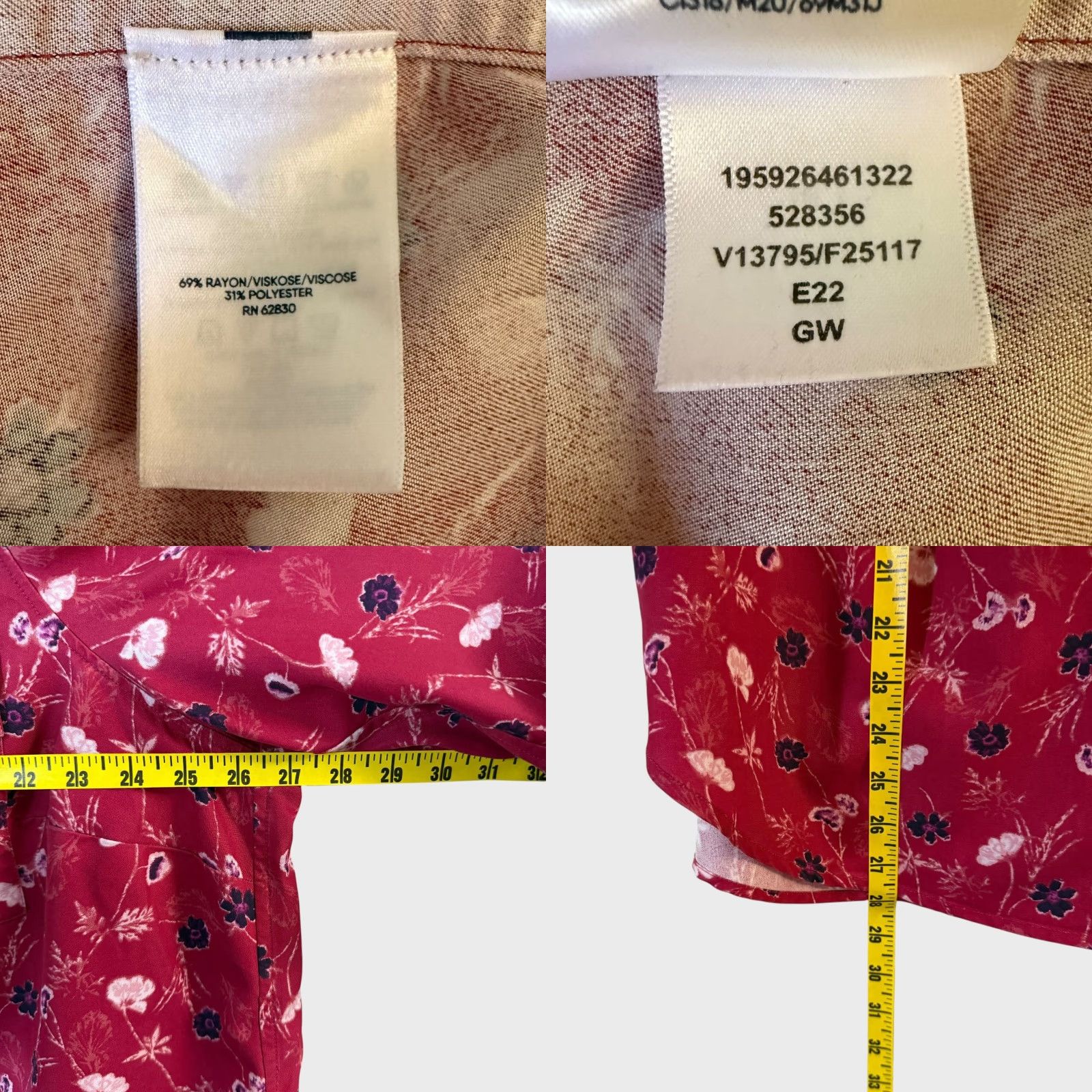 Lands' End Lands' End Tunic Shirt Red Women's 2X Sketch Floral Half-Button Popover Top Button-Up Shirt Women Plus Size Colorful Floral Classic Preppy All Seasons Size XXL / US 16-18 / IT 52-54 - 8 Thumbnail