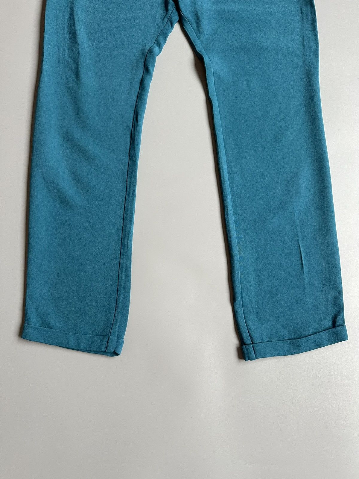 Adidas Stella McCartney Teal Aqua Blue Rayon Pants Straight Size 40 Size 27" / US 4 / IT 40 - 3 Thumbnail