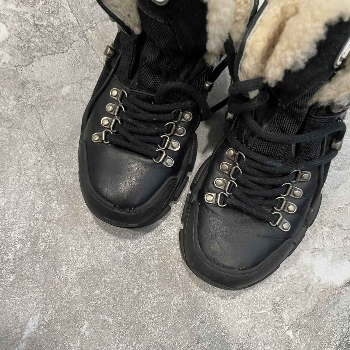 If Six Was Nine × Le Grande Bleu (L.G.B.) Gucci Flashtrek Sneaker shoes leather canvas fur faux boots Size US 5 / IT 35 - 5 Thumbnail