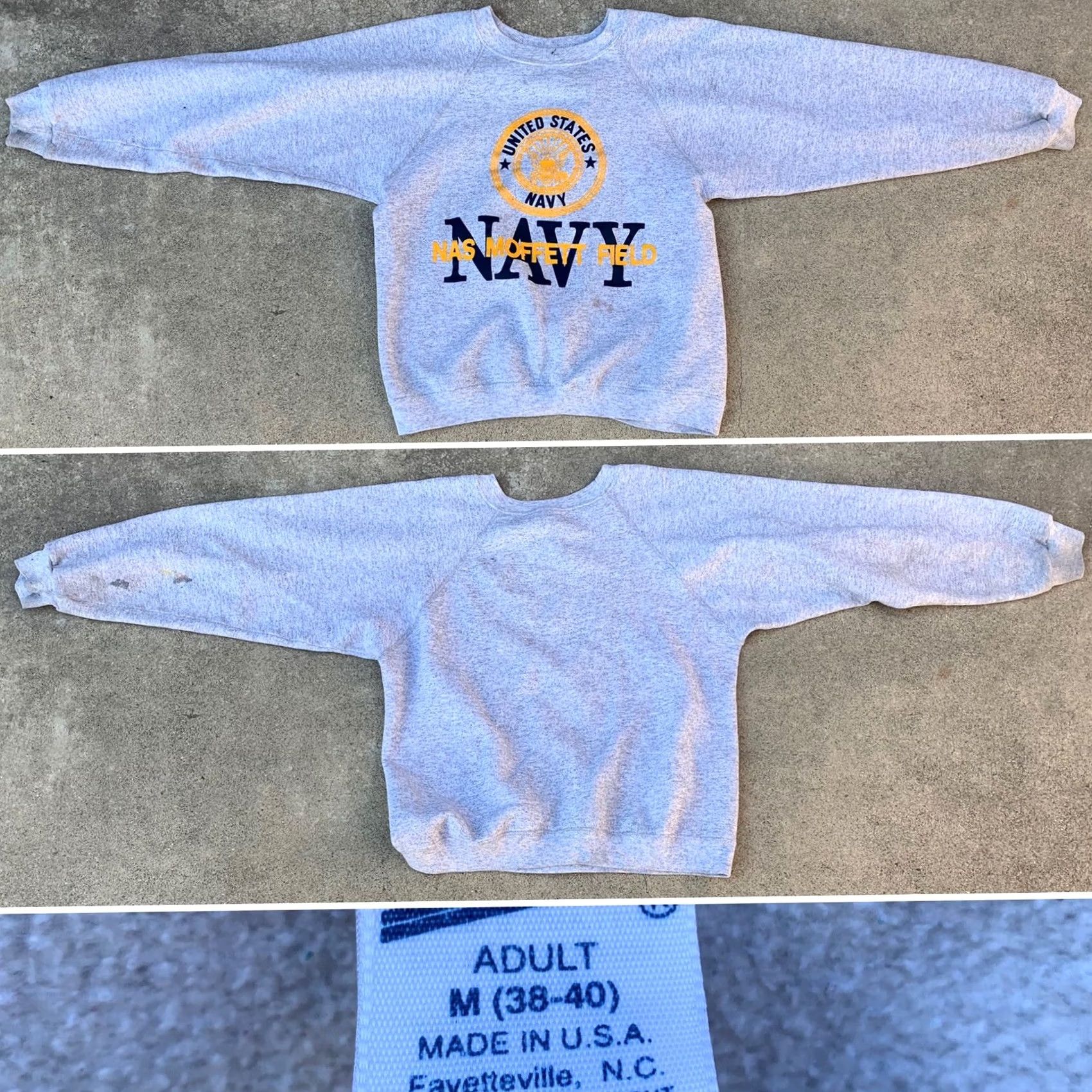 Soffe VINTAGE United States Navy Nas Moffett Field raglan sweatshirt sweater M gray Nike? Size US M / EU 48-50 / 2 - 2 Thumbnail