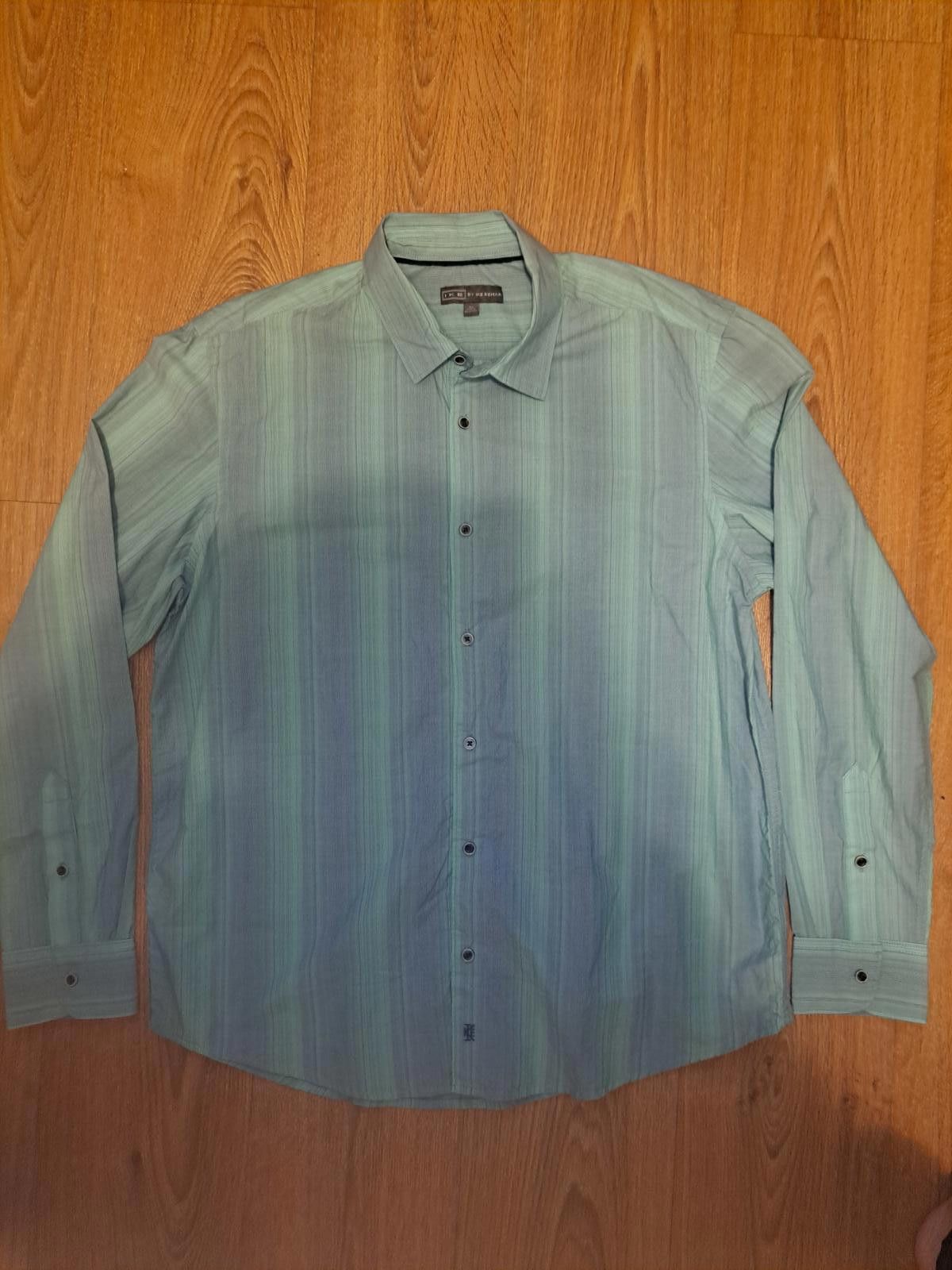 Ike Behar Ike Behar Button Up Dress Shirt Mens Large Green Cotton Size 42R - 1 Thumbnail