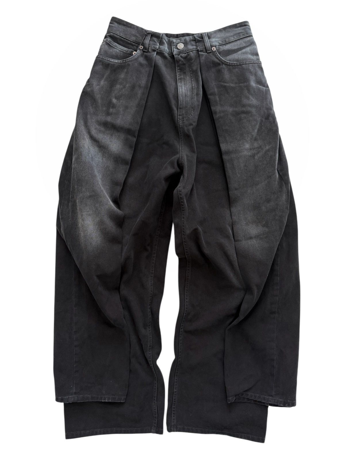 Balenciaga 2023 Soft Black Left Hand Sun Bleached Denim Size US 32 / EU 48 - 1 Thumbnail