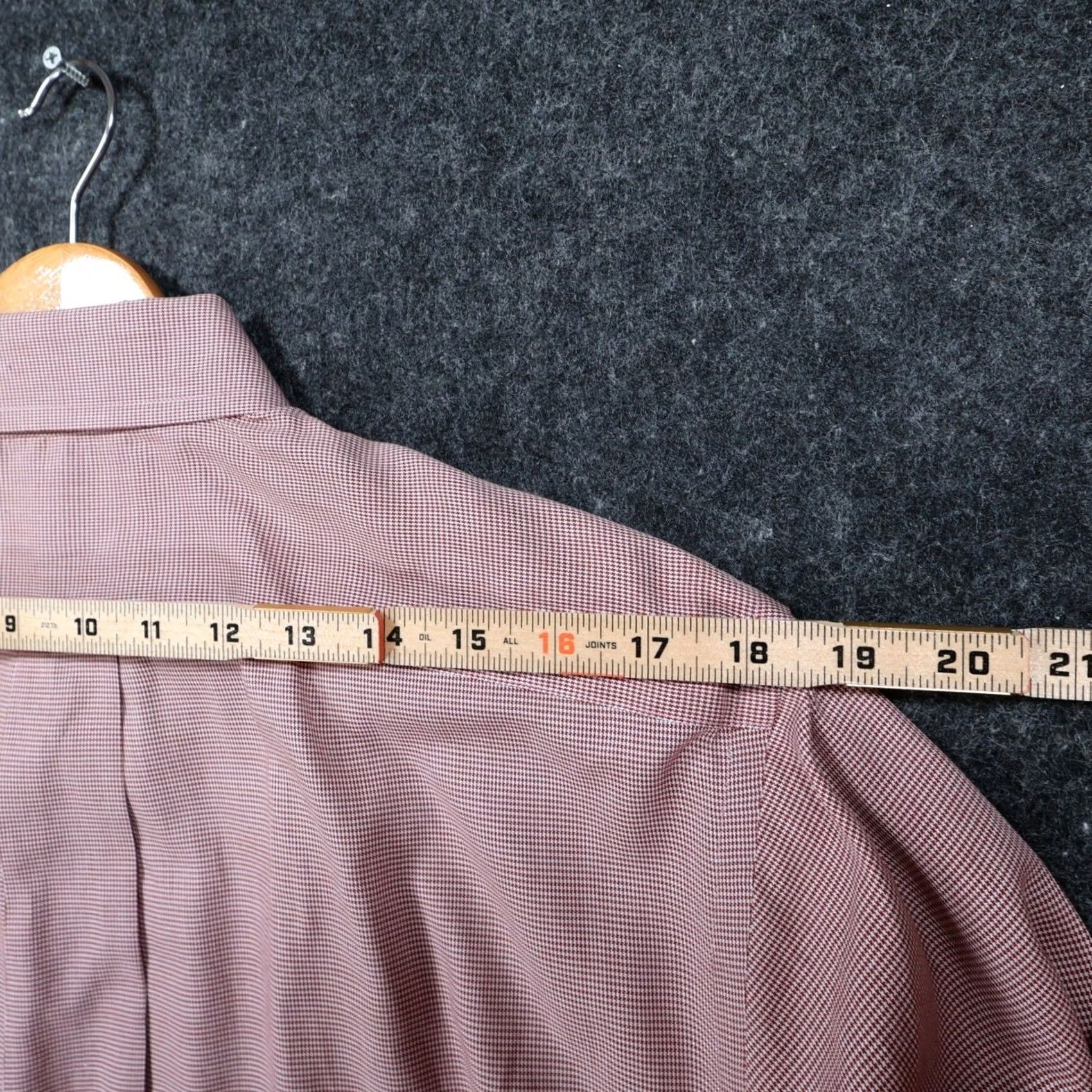 Cremieux Daniel Cremieux Mens Large Red Button Down Shirt Slim Fit Micro-Check Size US L / EU 52-54 / 3 - 6 Thumbnail