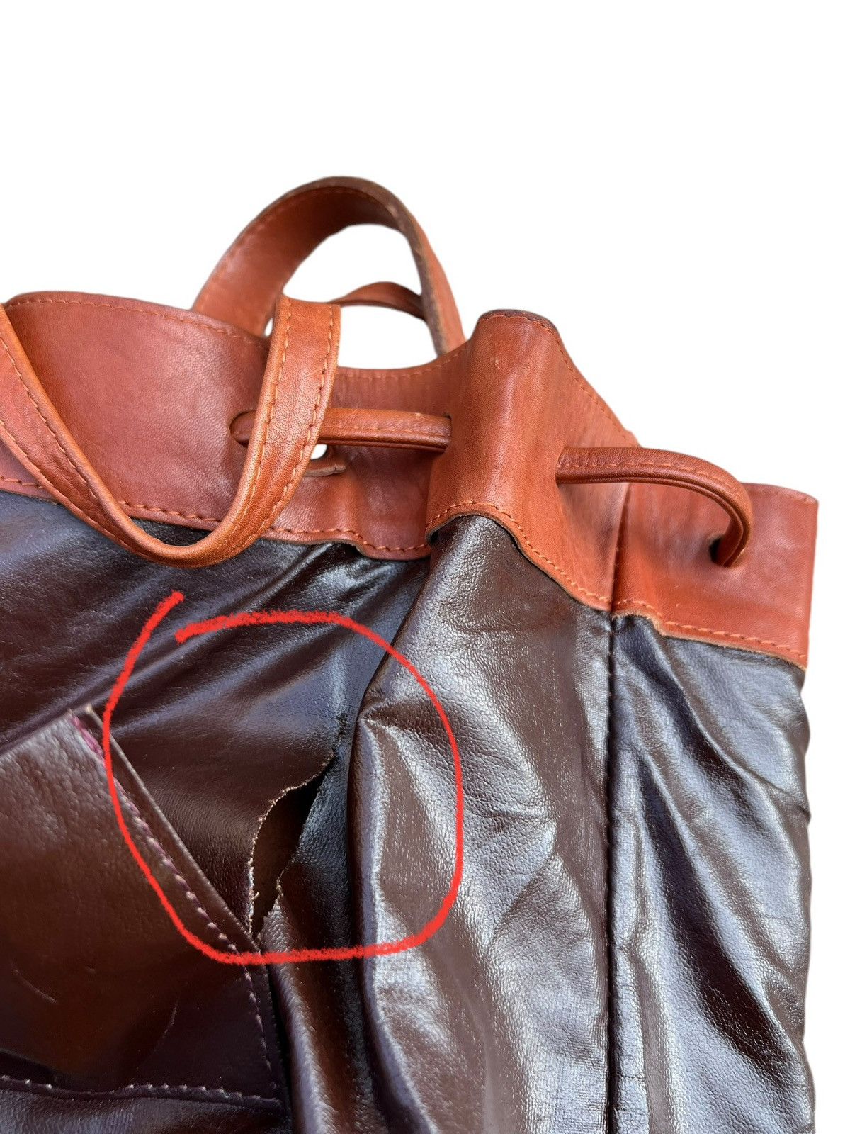 Leather Vintage Unknown Japan High Quality Leather Backpack Bag Size ONE SIZE - 24 Thumbnail