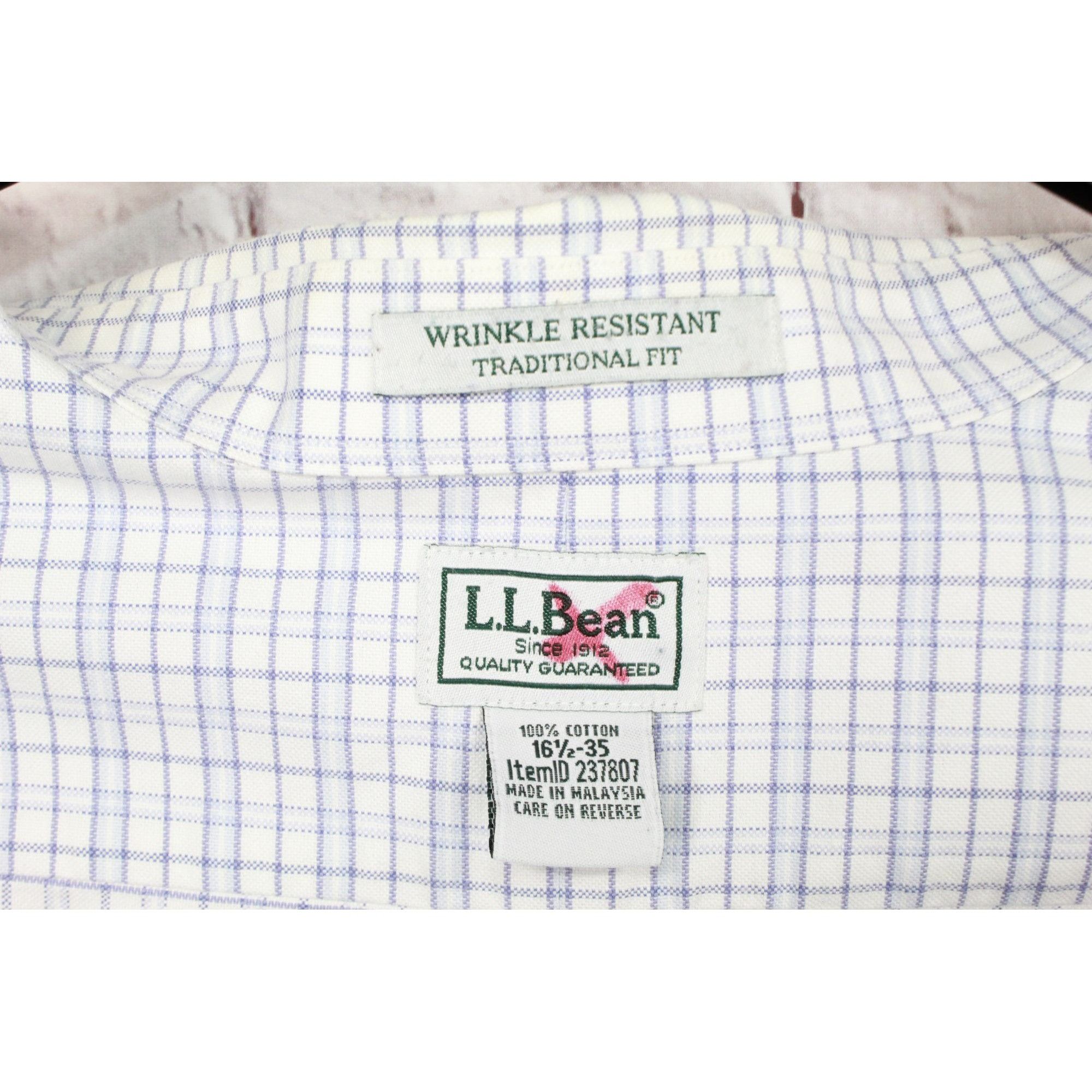 L.L. Bean × Oxxford Clothes LL Bean Mens Wrinkle Free Oxford Cloth Shirt White Striped Size US L / EU 52-54 / 3 - 7 Thumbnail