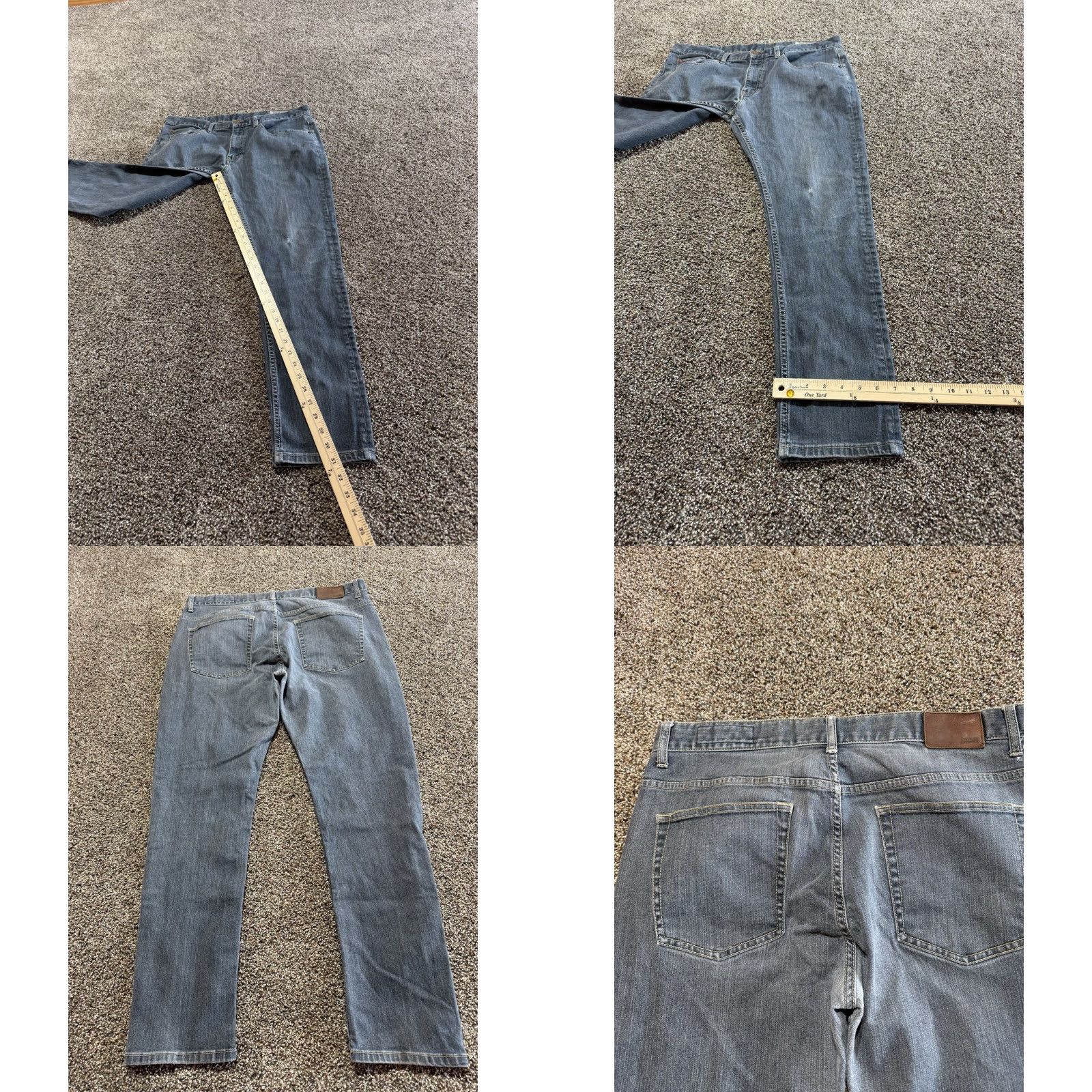 Denime CCS Men Jeans Size 36 Blue Denim 36X32 Super Skinny 100% Cotton Jeans Slim 32 Inseam Mens Size US 36 / EU 52 - 8 Thumbnail