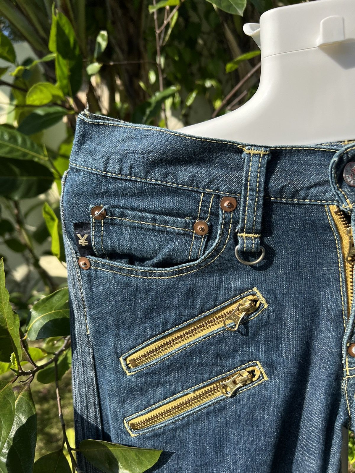90’s YEN BY MICHIKO KOSHINO RARE RETRO JEANS ZIPPER 2 SIDES
