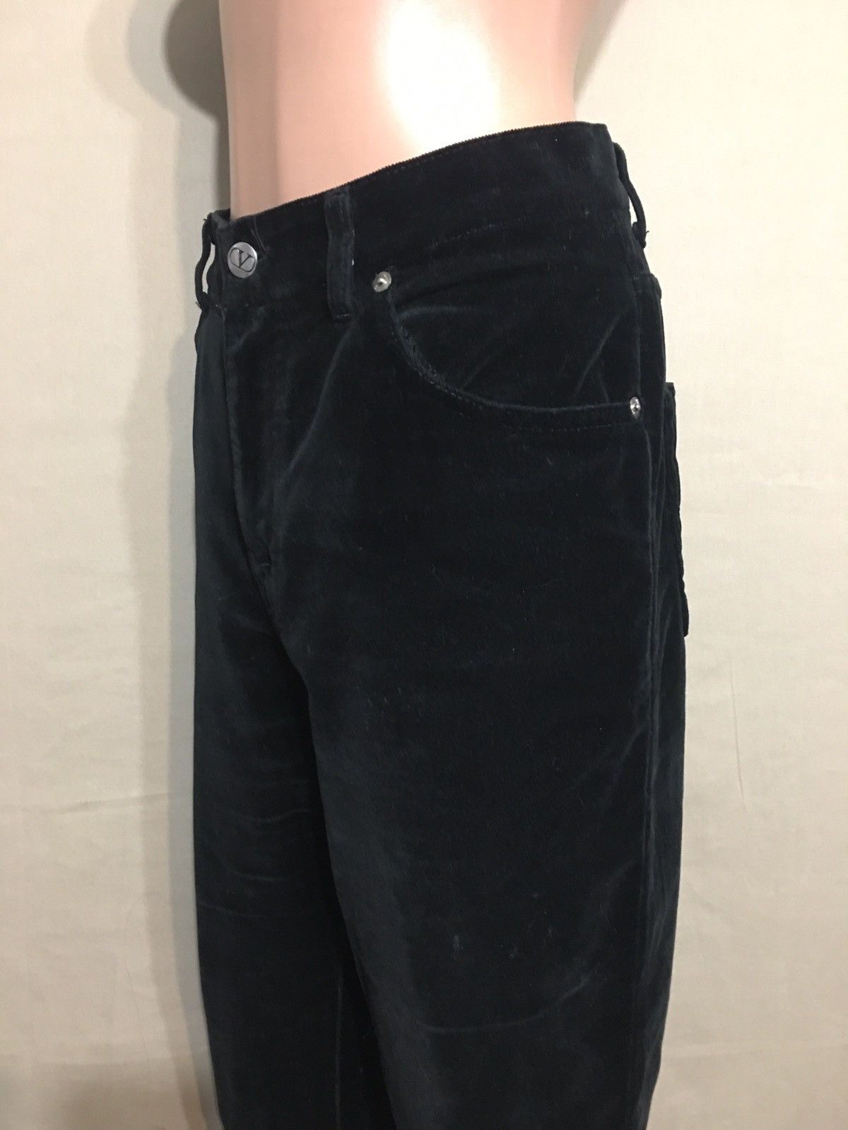 Valentino Valentino Jeans Black Velvet Style Pants Size 34 Size 34" / US 12 / IT 48 - 6 Thumbnail