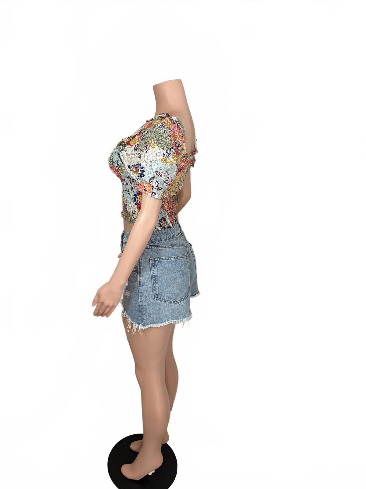 Divided High Rise Denim Shorts Cutoff/ Festival Boho Summer 8 Size 30" / US 8 / IT 44 - 3 Thumbnail