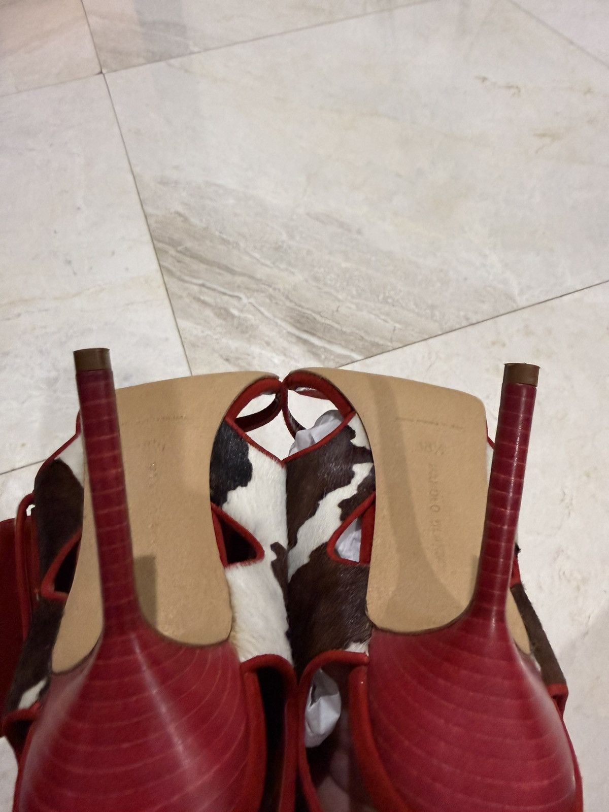 Manolo Blahnik Manolo Blahnik Cow Hide heels Size US 9 / IT 39 - 5 Thumbnail