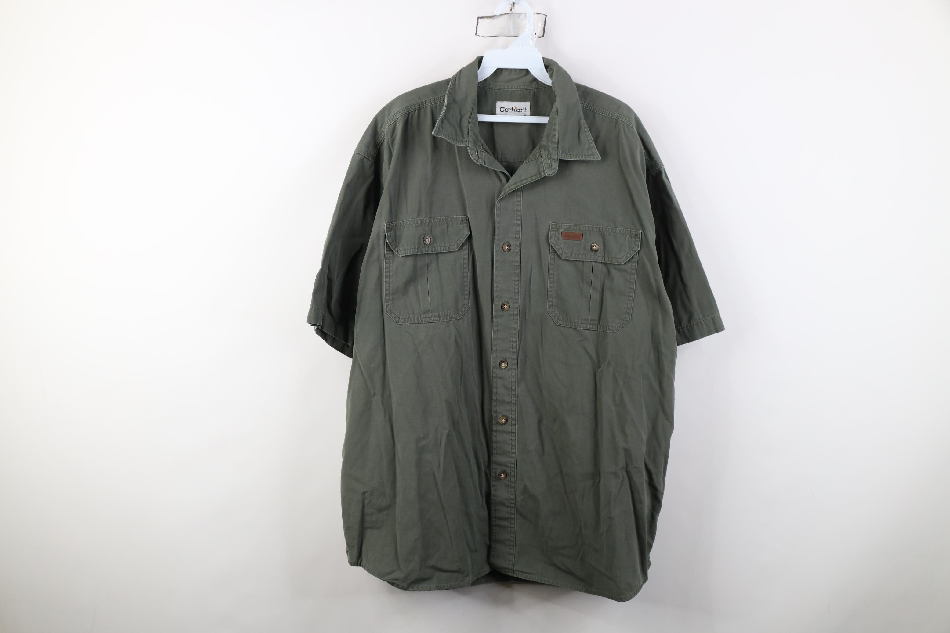 Carhartt Vintage Y2K Carhartt Short Sleeve Collared Button Shirt Size US XL / EU 56 / 4 - 1 Thumbnail