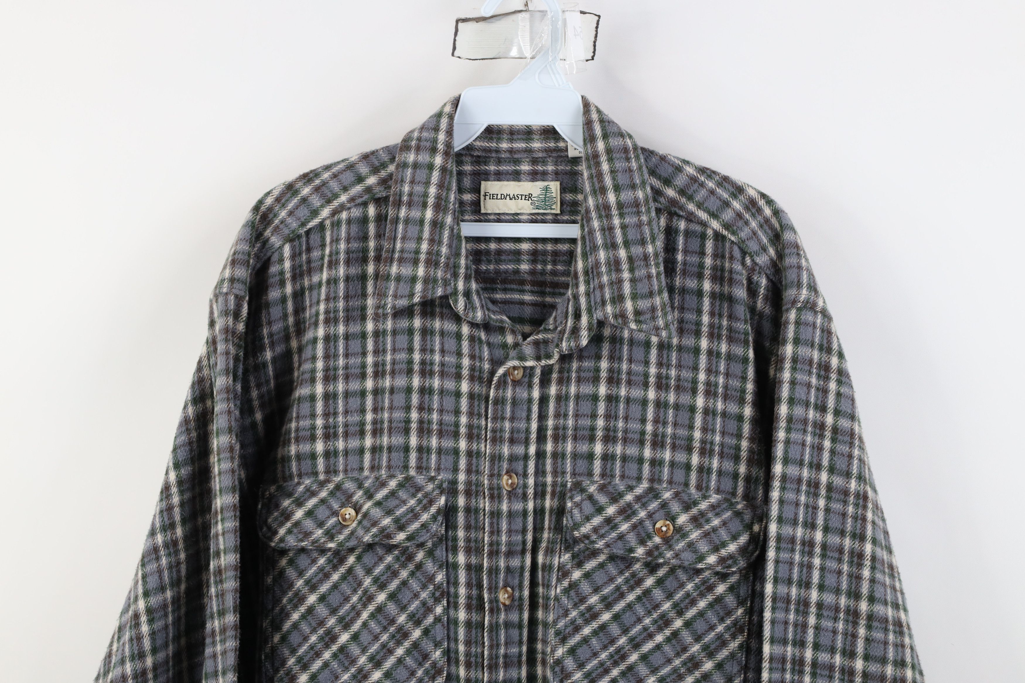 Vintage Vintage 90s Streetwear Heavyweight Button Shirt Plaid Size US XL / EU 56 / 4 - 2 Thumbnail