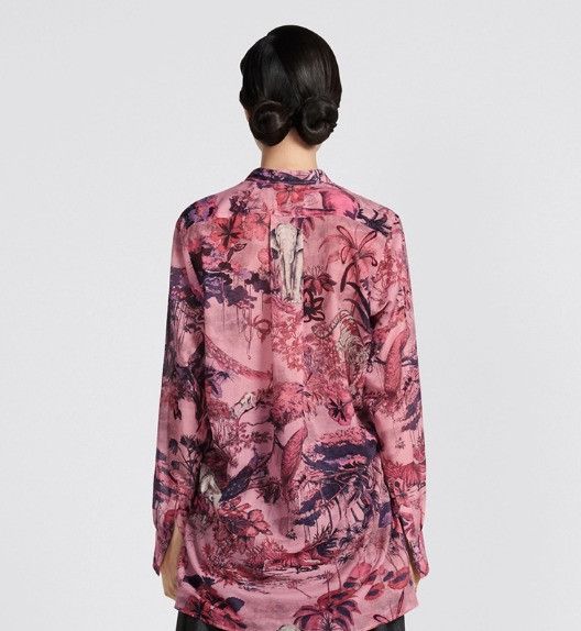 Dior o1w1db10824 Cotton Voile Blouse in Multicolor Size M / US 6-8 / IT 42-44 - 6 Thumbnail