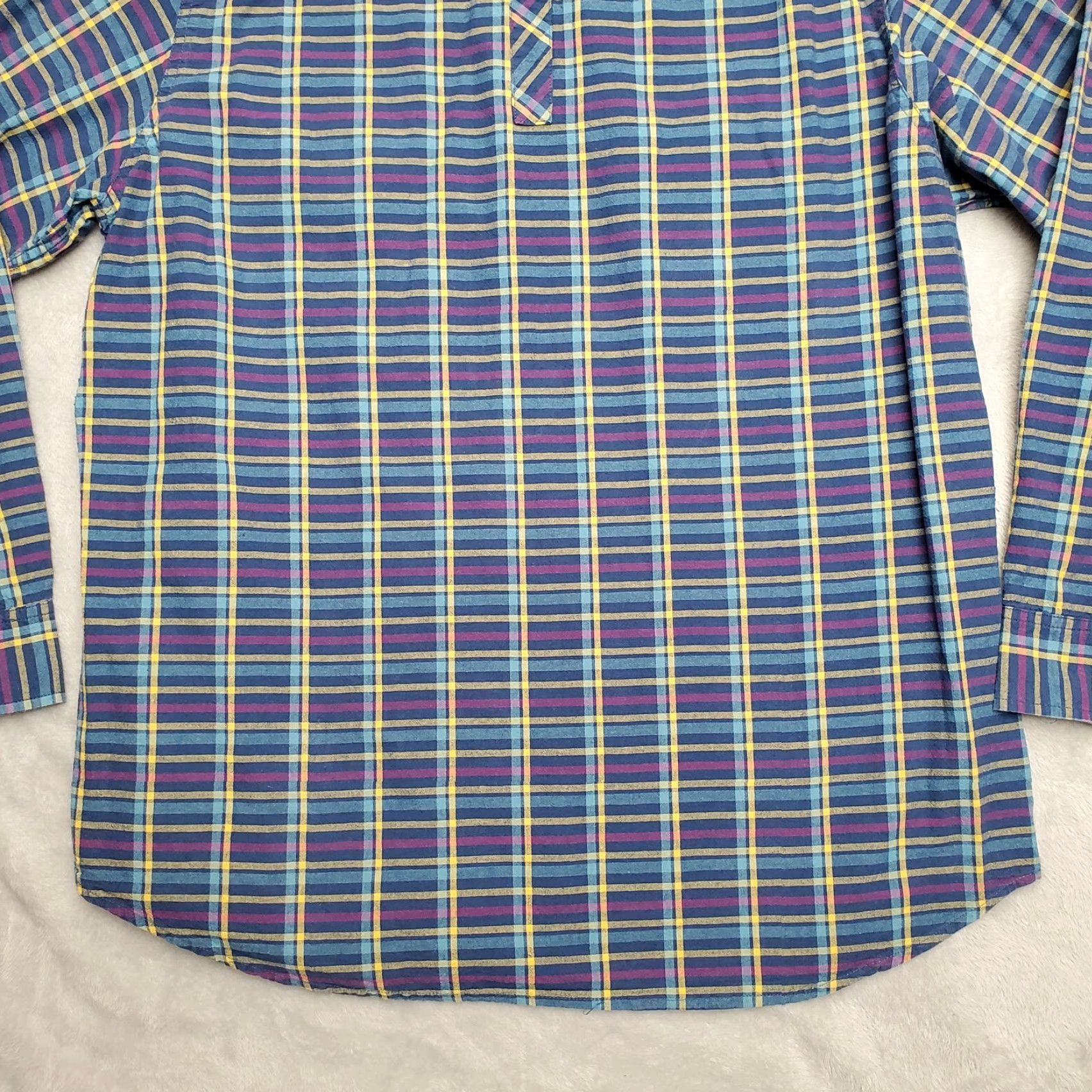 Carbon2Cobalt VINTAGE Carbon 2 Cobalt Shirt Mens XL Blue Plaid 100% Cotton Twill Button Up Long Sleeve Casual Mens Size US XL / EU 56 / 4 - 7 Thumbnail