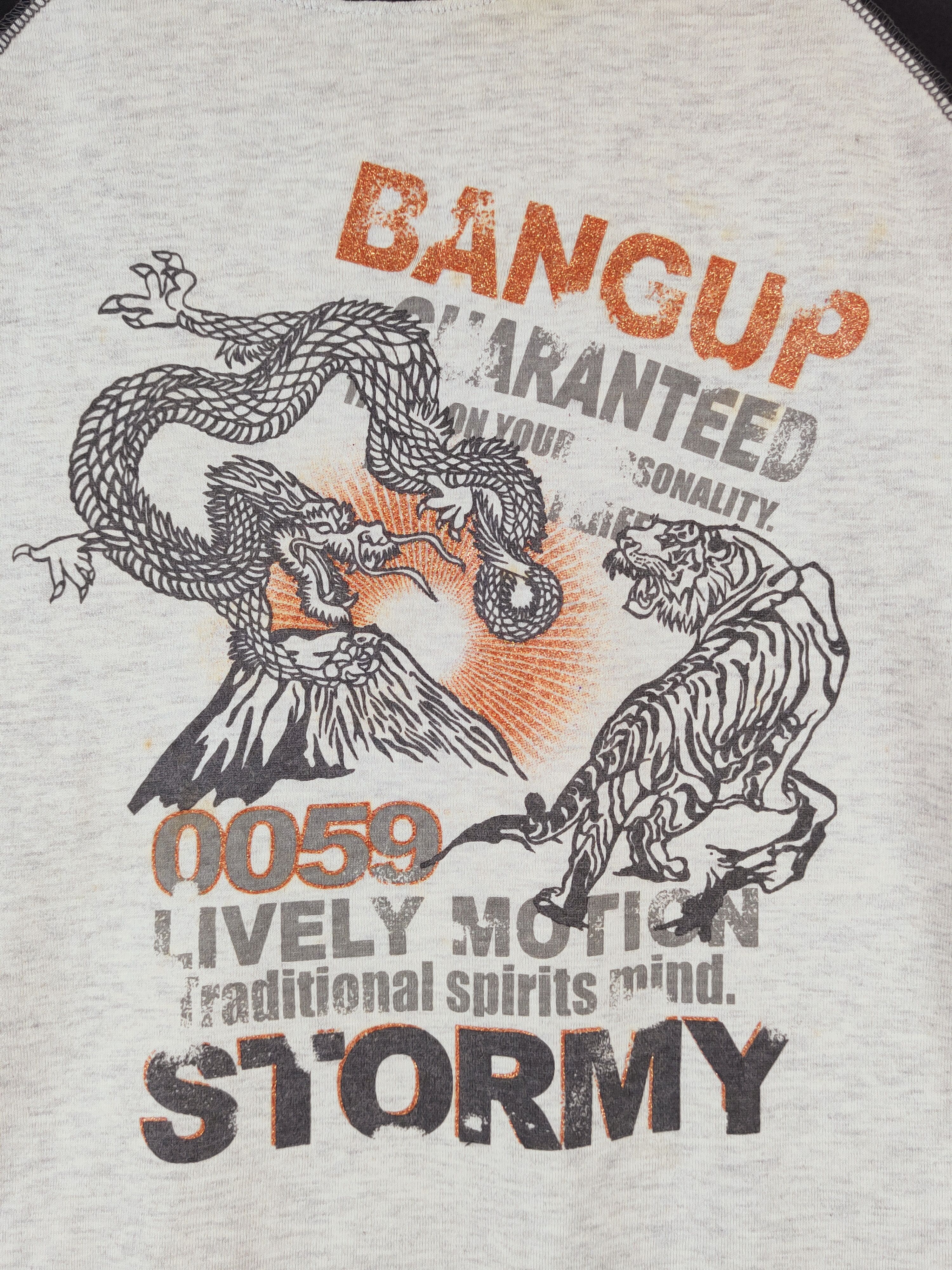 Japanese Brand Blue Country dragon vs tiger Cream Black Long Sleeve #W409 Size US S / EU 44-46 / 1 - 3 Thumbnail