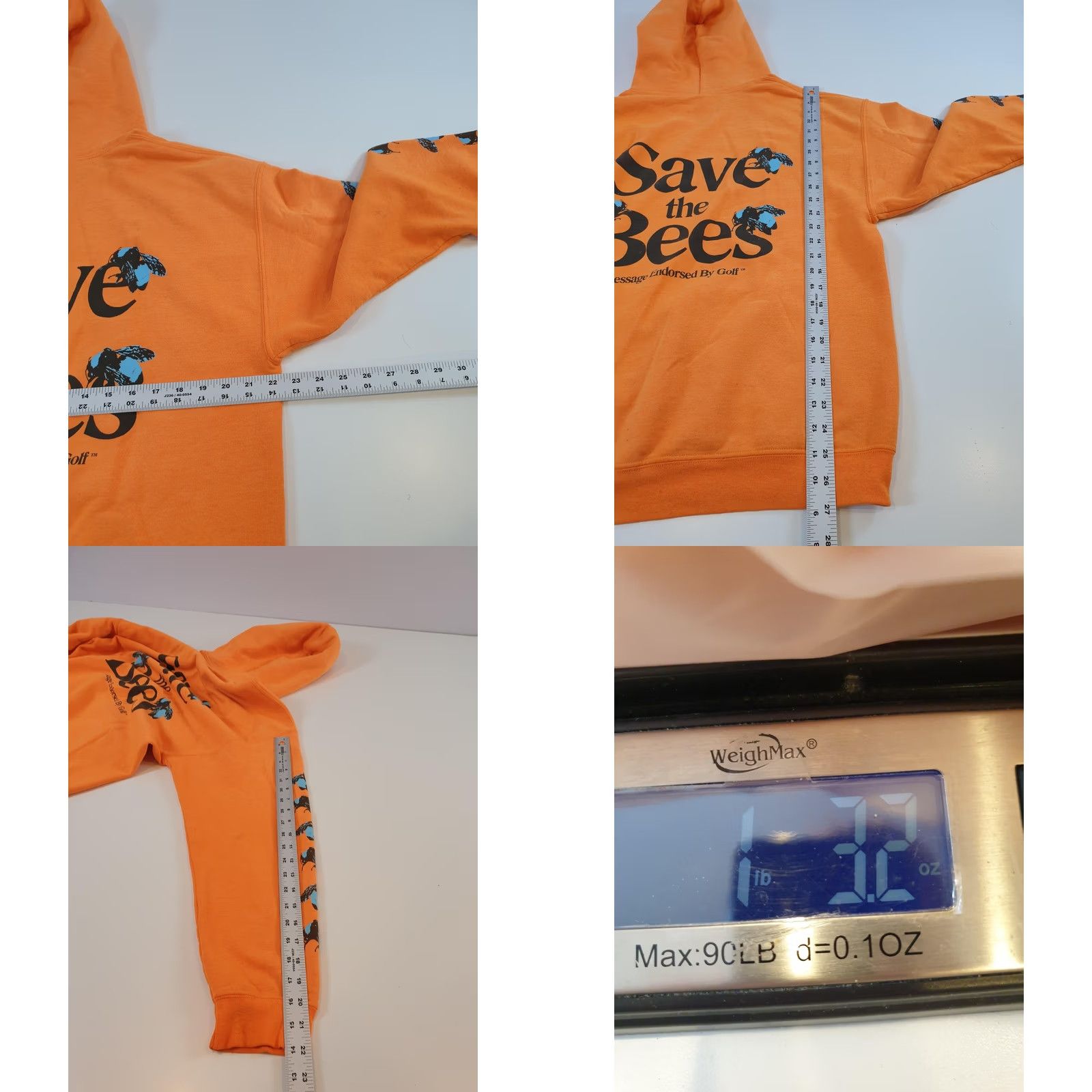 Golf Wang VINTAGE Golf Wang Flower Boy Hoodie Mens L Orange Save the Bees Pullover Graphic Bee Size US L / EU 52-54 / 3 - 9 Thumbnail