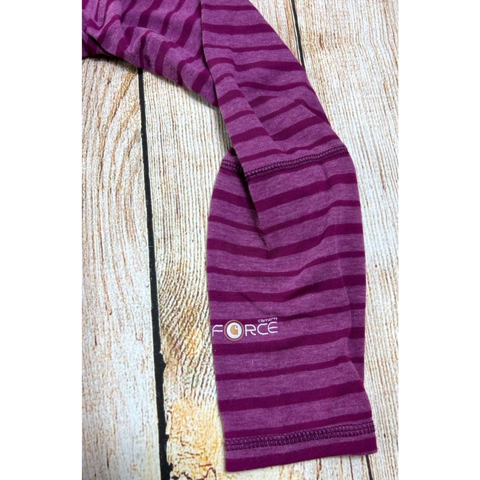 Carhartt VINTAGE Carhartt Hoodie Full Zip Women L Purple Striped Hooded Pockets Activewear for Women Size L / US 10 / IT 46 - 6 Thumbnail