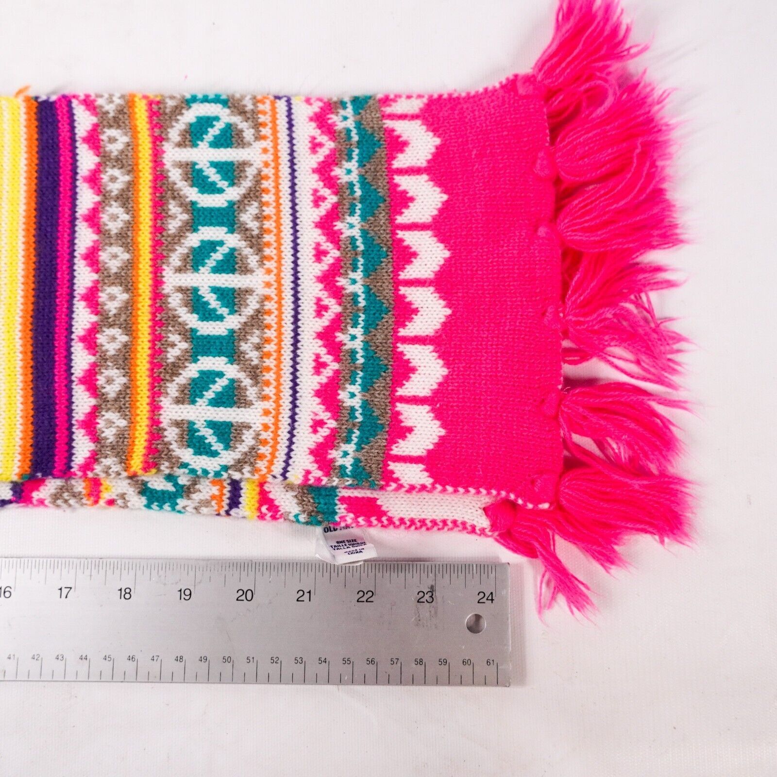 Other Peace Sign Knitted Yarn Crochet Pashmina Scarf Winter Pink Size ONE SIZE - 4 Thumbnail