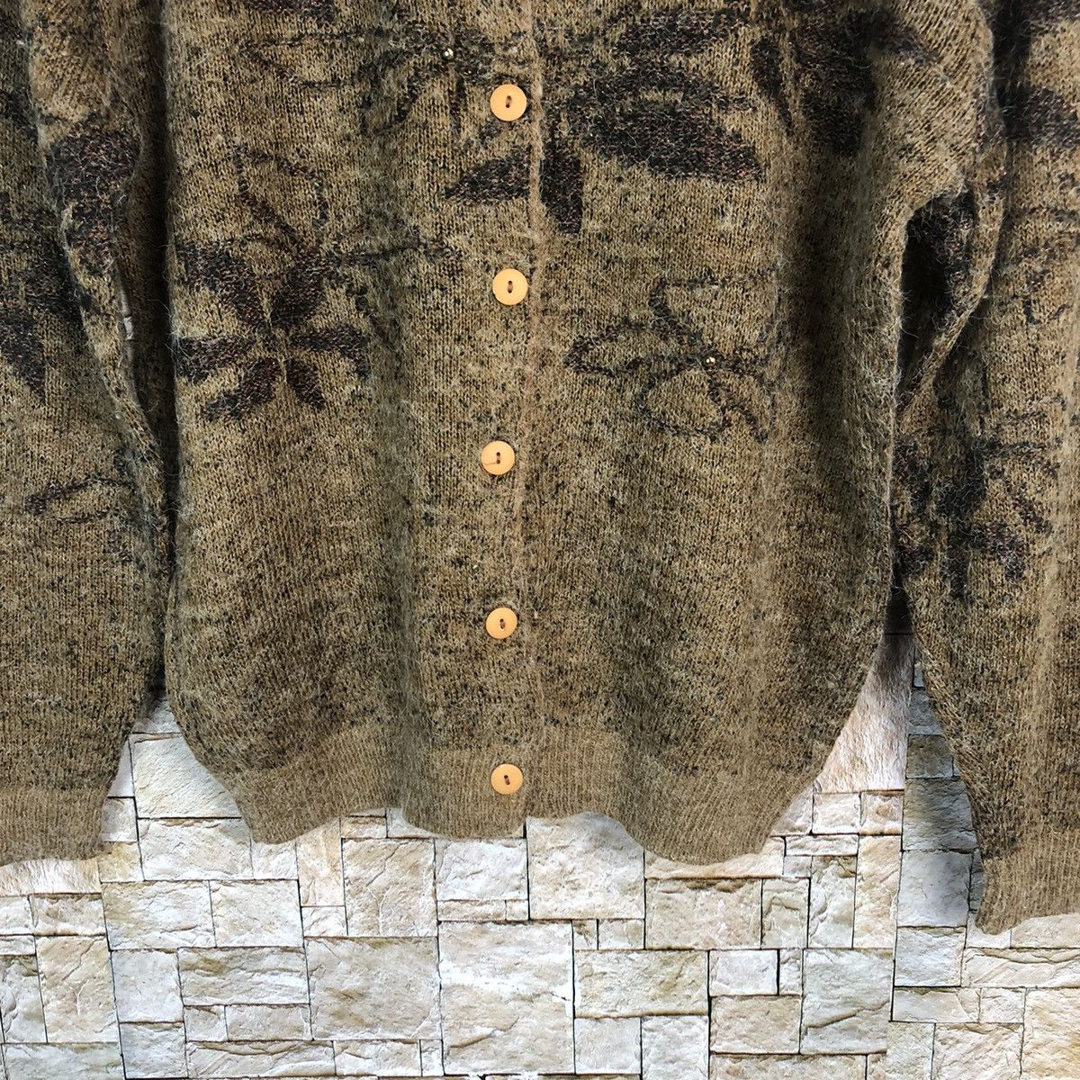 Japanese Brand Velve Brown mohair vintage Cardigan Knitwear #A763 Size S / US 4 / IT 40 - 6 Thumbnail