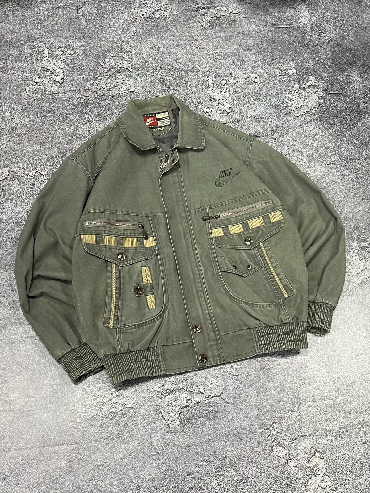 Nike × Vintage Vintage rare bomber faded jacket Nike Size US M / EU 48-50 / 2 - 6 Thumbnail