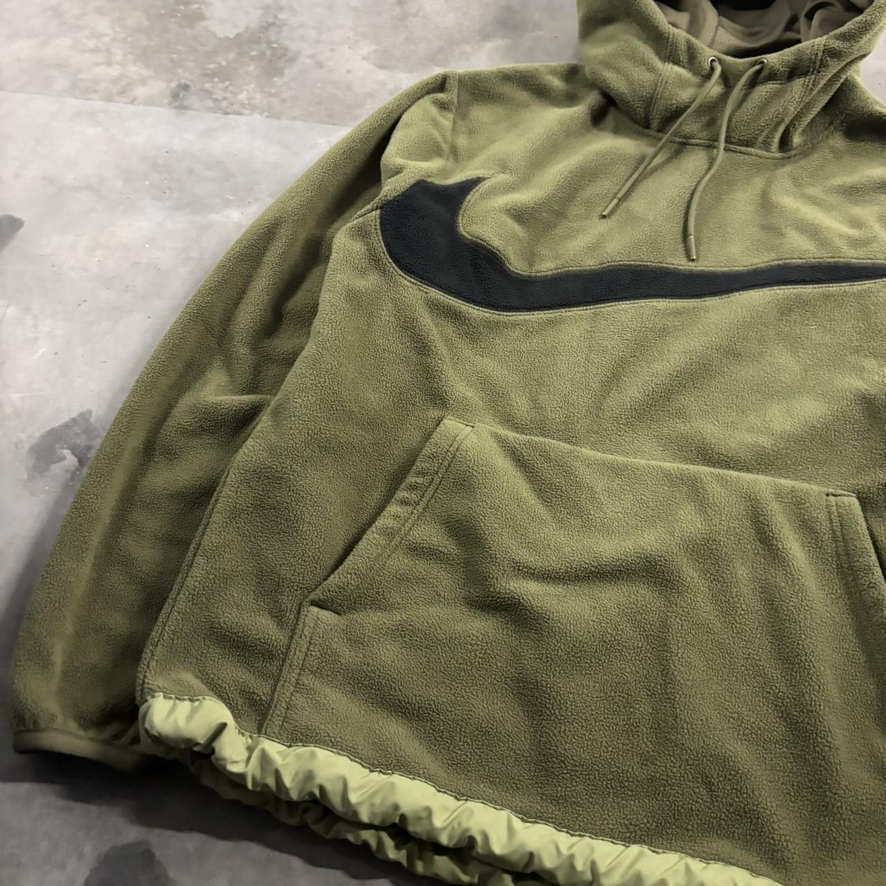 Nike Crazy Vintage Y2K/2000s Khaki Green Nike Big Swoosh Fleece Streetwear Hoodie! Size M Size US M / EU 48-50 / 2 - 3 Thumbnail