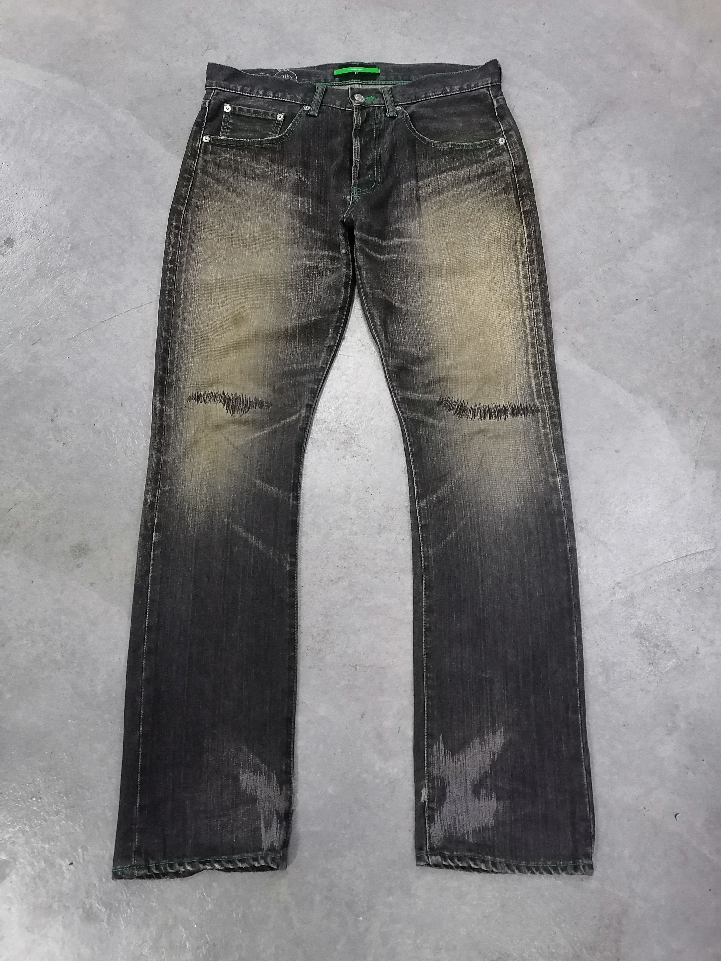 Japanese Brand × Swagger Trashed Jeans Swagger $30 Denim Pants Size US 33 - 1 Thumbnail
