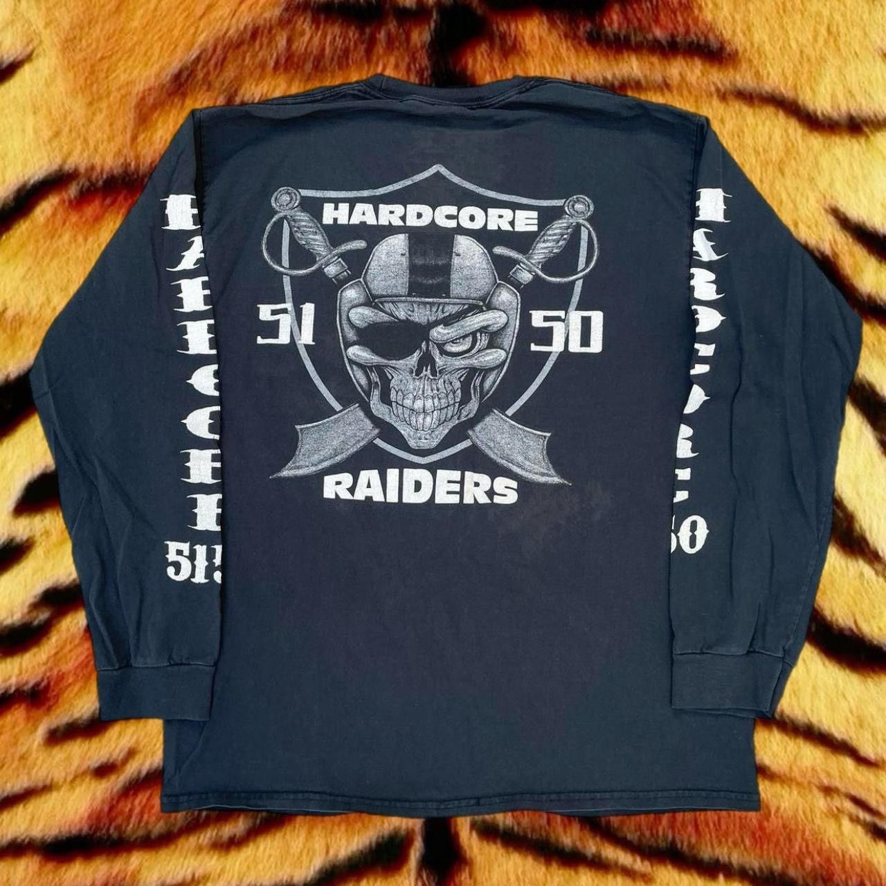 NFL × Vintage Vintage Y2K Oakland Raiders Skull Long Sleeve T-Shirt Black Size US L / EU 52-54 / 3 - 2 Thumbnail