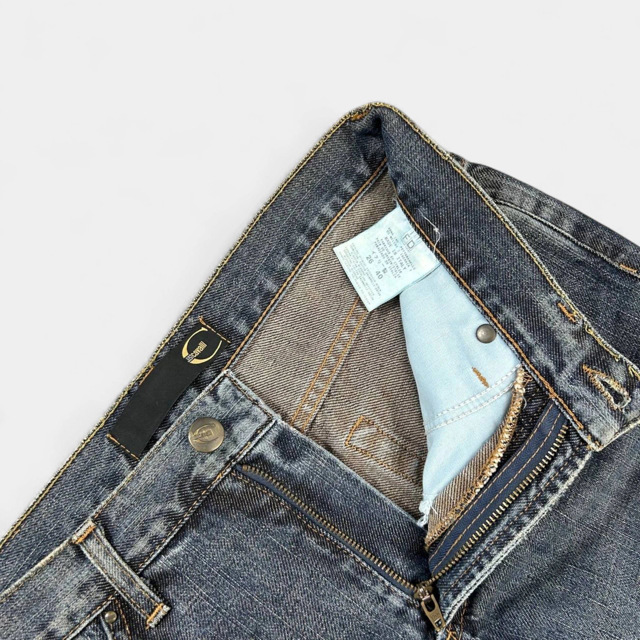 Roberto Cavalli Cavalli Snakeskin Pattern Denim Pants Size US 29 - 4 Thumbnail