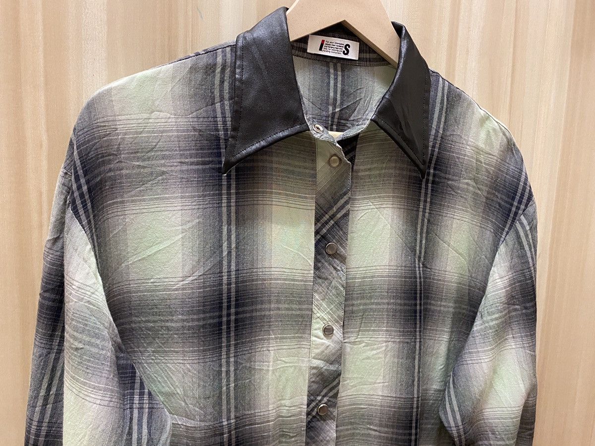 Issey Miyake × Tsumori Chisato Vintage IS Issey Miyake Sport Shadow Plaid Rayon Shirt Size US M / EU 48-50 / 2 - 2 Thumbnail