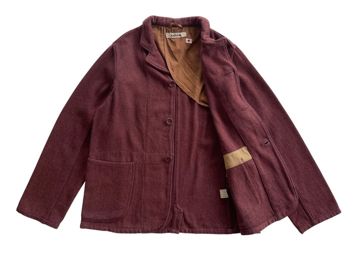 Kapital Kapital Burgundy Ripstop Hospital Wool Jacket Size US L / EU 52-54 / 3 - 6 Thumbnail