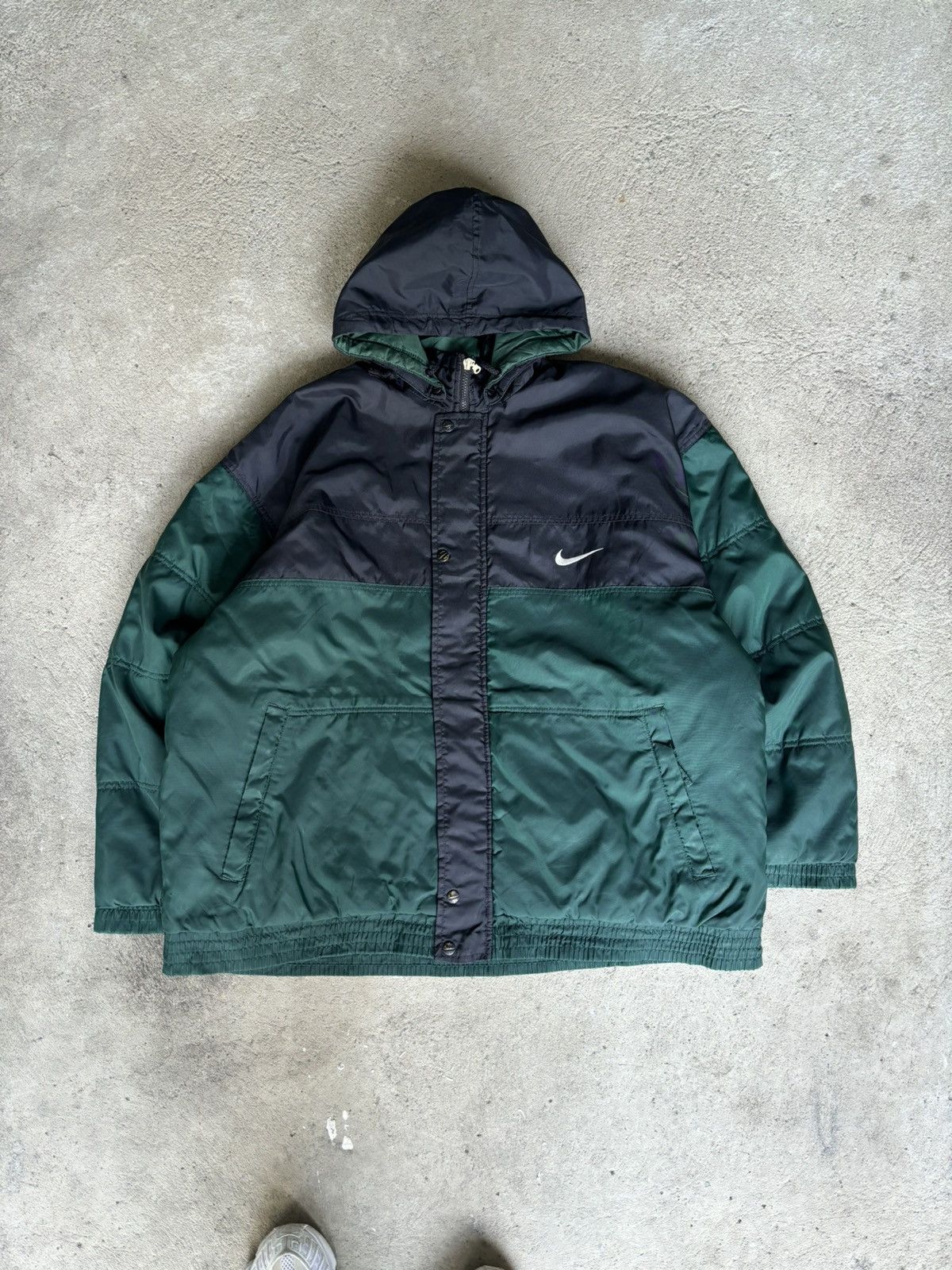 Nike × Vintage Nike Vintage Puffer Winter jacket ⭐️Super rare⭐️ XL green Size US XL / EU 56 / 4 - 2 Thumbnail