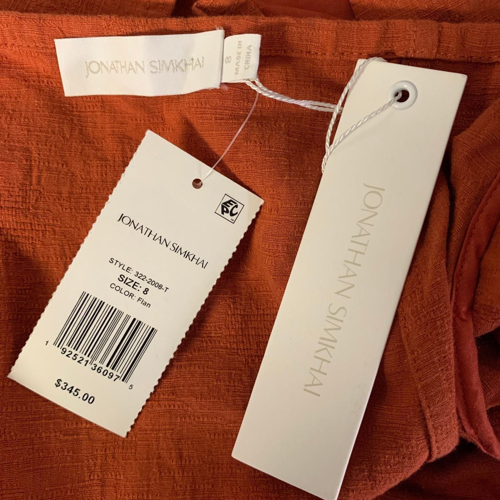 Jonathan Simkhai JONATHAN SIMKHAI Size 8 Orange Rust Linen Cropped Top Size M / US 6-8 / IT 42-44 - 5 Thumbnail