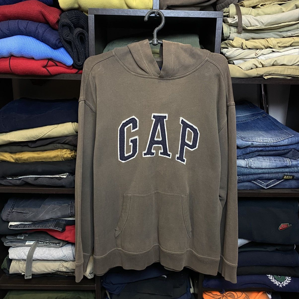 Gap Vintage Gap Big Logo y2k streetwear brown hoodie size S Size US S / EU 44-46 / 1 - 1 Thumbnail